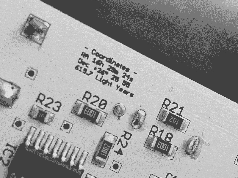 astronimical coordinates on the PCB of serpens modular antares LFO