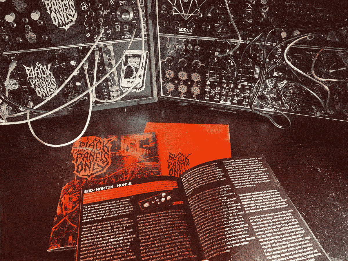 Issue I Issue I of the zine next to a modular synth